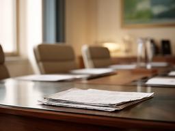 Studio professionale associato a Forlì con sala riunioni elegante e documenti societari sul tavolo